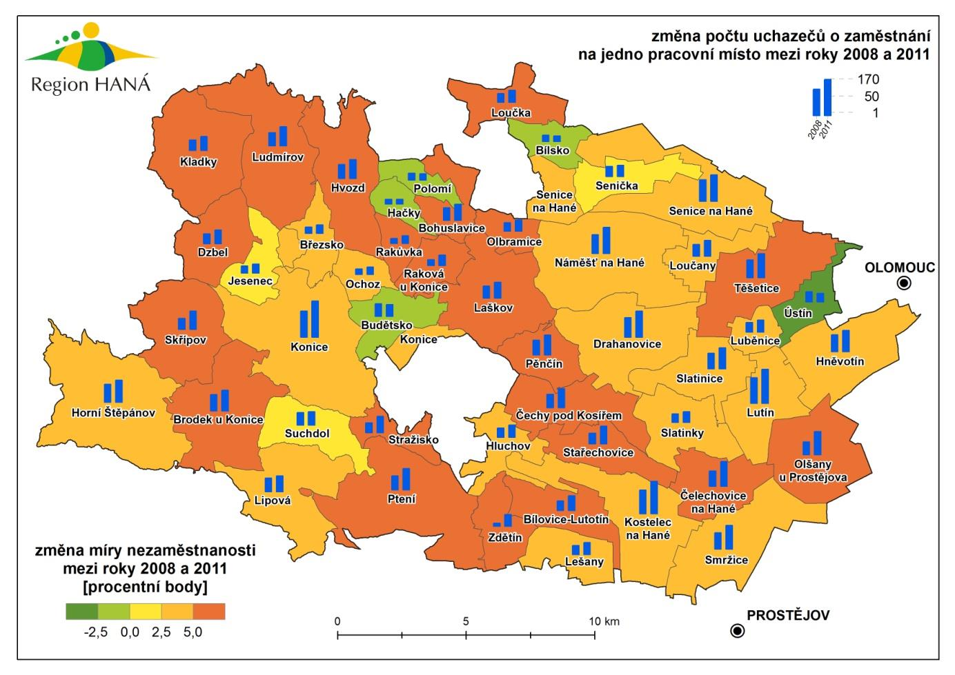 ANALYTICKÁ V Regionu HANÁ žije celkem 40 237 obyvatel, z toho ekonomicky aktivních je 27 14