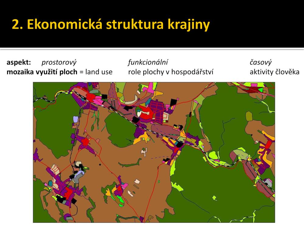 Druhotná struktura krajiny zahrnuje rozmanitý soubor těch hmotných prvků krajiny, které v současné době vyplňují zemský povrch.