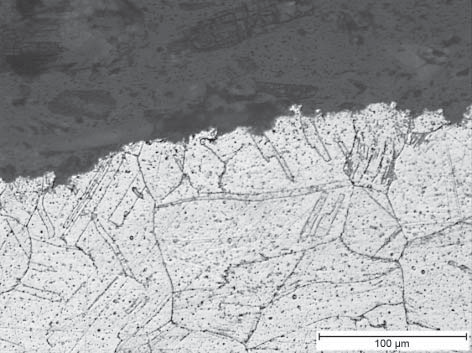 Obr. 7. Penetrace do oceli S304H, nežíhaný stav, èást tahová Fig. 7. Penetration to basic material S304H, unannealed, tensile part Obr. 8.