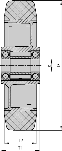 links Série: ALST Kola pro vysoké zatížení s polyuretanovým běhounem Blickle Softhane, hliníkové disky 300-800 kg Běhouny: z polyuretanu Blickle Softhane, pevně nalitý, barva-zelená, velmi vysoký