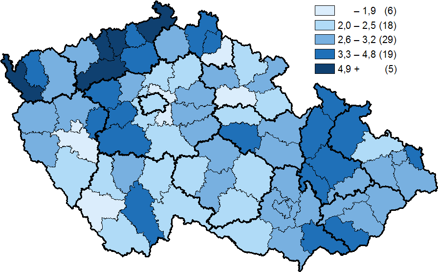 Počet umělých přerušení těhotenství na 1 000 žen