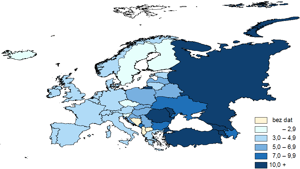 Kojenecká úmrtnost Moldavsko (2008) Rumunsko (2009) Bulharsko (2008) Malta (2008) Lotyšsko (2008) Slovensko (2008) Polsko (2008) Chorvatsko (2009) Maďarsko (2009) Estonsko (2008) Litva (2009) Spojené
