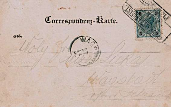 - 19 - z 1.12.1899. Poštovní platnost známky skončila 31.10.1908. Za dnešní ukázky děkujeme kolegům Januszowi MANTERYSOWI a Władysławowi Owczyrzemu.