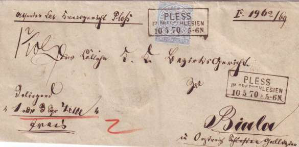 - 43 - z 1. ledna 1868, katal.č.mi:3 (Norddeutscher Postbezirk). Tarif byl za obyčejnou místní zásilku do 15gramů 1 groš (od 1.1.1868).