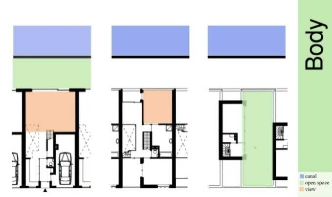 Obrázek 62: Vlevo: schéma sklady bytových jednotek. Vpravo: půdorys typického bytu.