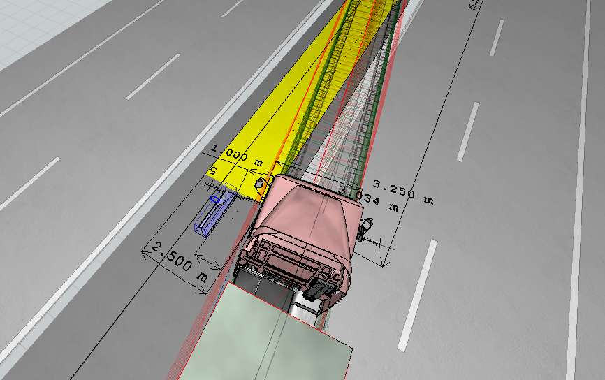 Zároveň je tento obdĺžnik ohraničený obrysom vozidla, ktorý je zachytený príslušnou obrysovou krivkou karosérie v zmysle trajektórie pohybu vozidla.