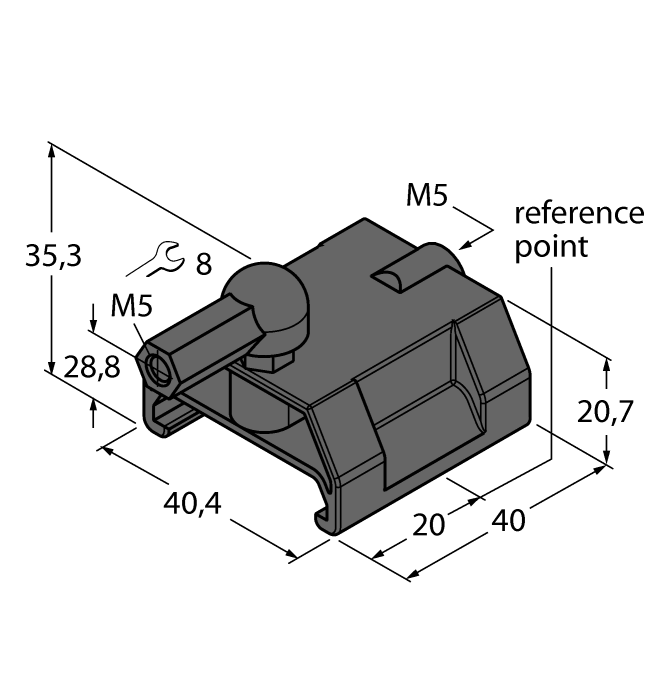 Příslušenství Identifikační číslo Rozměrový náčrtek DMR15-6-3 6900216 Snímací magnet; Ø 15 mm (Ø 3 mm), h: 6 mm, spínací vzdálenost až 36 mm se senzorem BIM-(E)M12 resp.