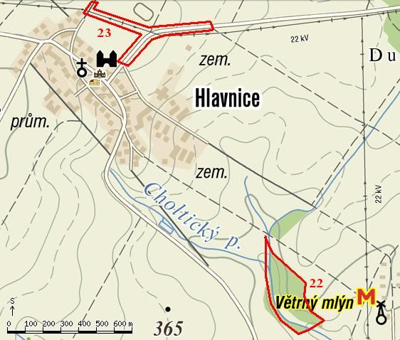 6. 22 Lokalita č. 22 Hradisko Geografické souřadnice: 49 54'47"N, 17 44'32"E Hradisko je louka vzdálená 1,7 km od kostela v Hlavnici jihovýchodním směrem (viz obr. 33).