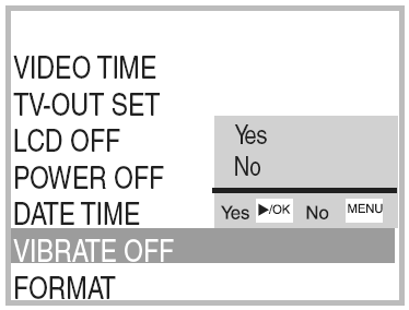 Volba paměti (vnitřní paměť nebo paměťová karta SD) Automatické vypínání displeje (obrazovky) videorekordéru Zvolte postupným tisknutím tlačítka nebo tlačítka nabídku STORAGE a poté stiskněte