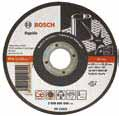 Príslušenstvo Bosch 11/12 Rezanie, obrusovanie a kefovanie Rezacie kotúče 511 Rezacie kotúče Rapido Hodia sa pre ručne vedené uhlové brúsky Maximálna obvodová rýchlosť: 80 m/s (v závislosti od otáčok