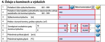 Příklad vyplnění měření pro první kotel K1 plynové kotelny (viz označení místa měření). K souhrnnému vyplnění údajů na listu 2 a listu 4 musí být list 5 měření vyplněn pro každý kotel samostatně.