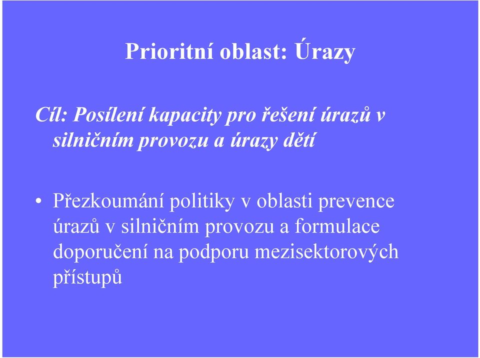 Přezkoumánípolitiky v oblasti prevence úrazů v