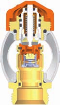 Konstrukce Termostatická vožka Ecipse s automatickou reguací průtoku 1. Vratná pružina s dostatečnou siou zajišťuje, že venti nebude zabokován v uzavřené pooze po etních přestávkách.