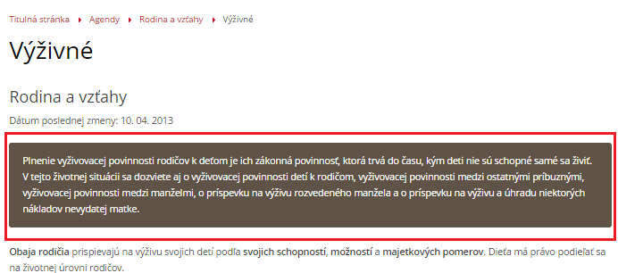 Obr. 12 SEO URL Perex - slúži na vloženie krátkeho textu, ktorého účelom je zhrnúť alebo bližšie špecifikovať obsah (nepovinné pole, zobrazuje sa na portáli). Obr.