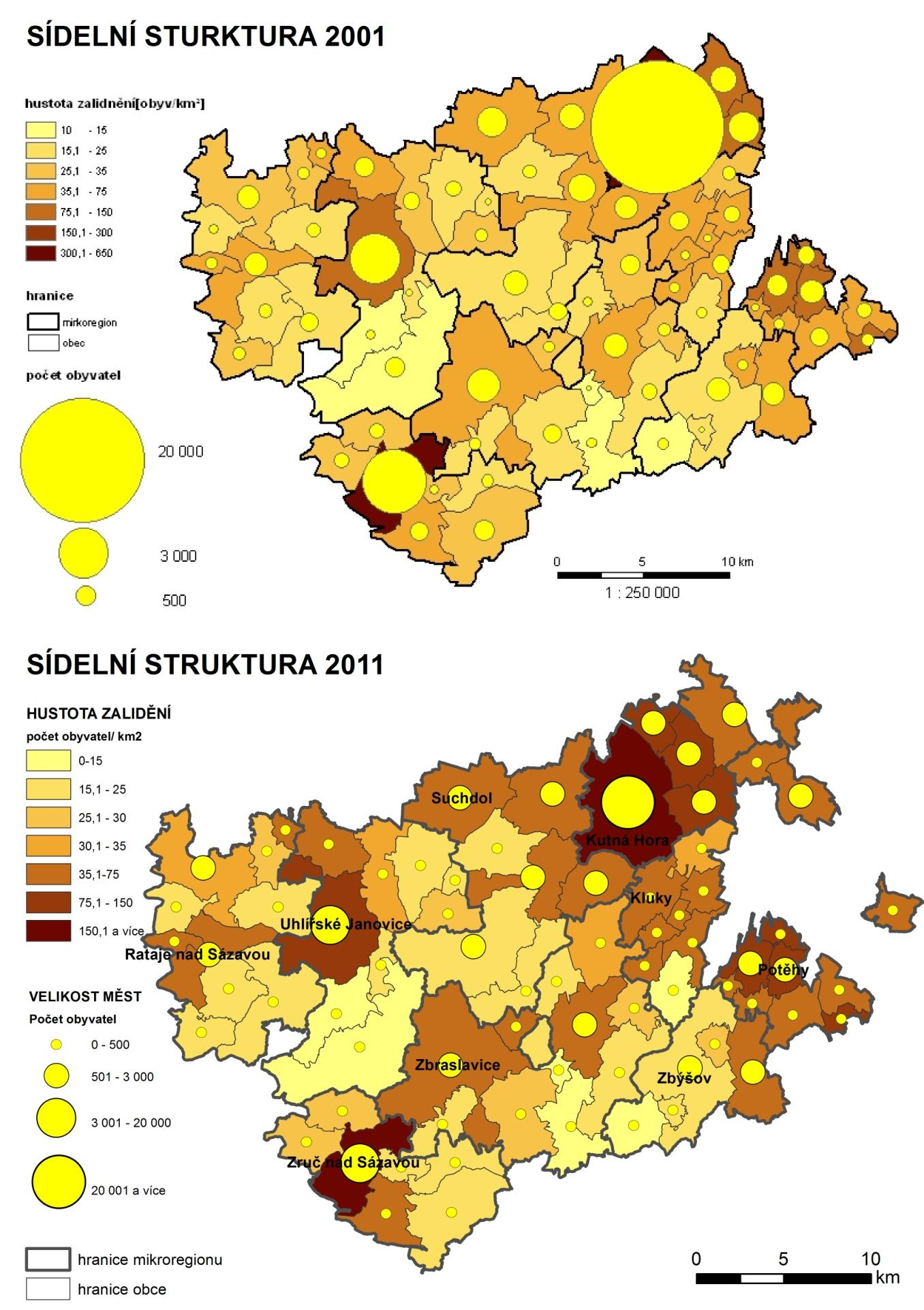 Příloha 24: Kartogram zachycující změny sídelní