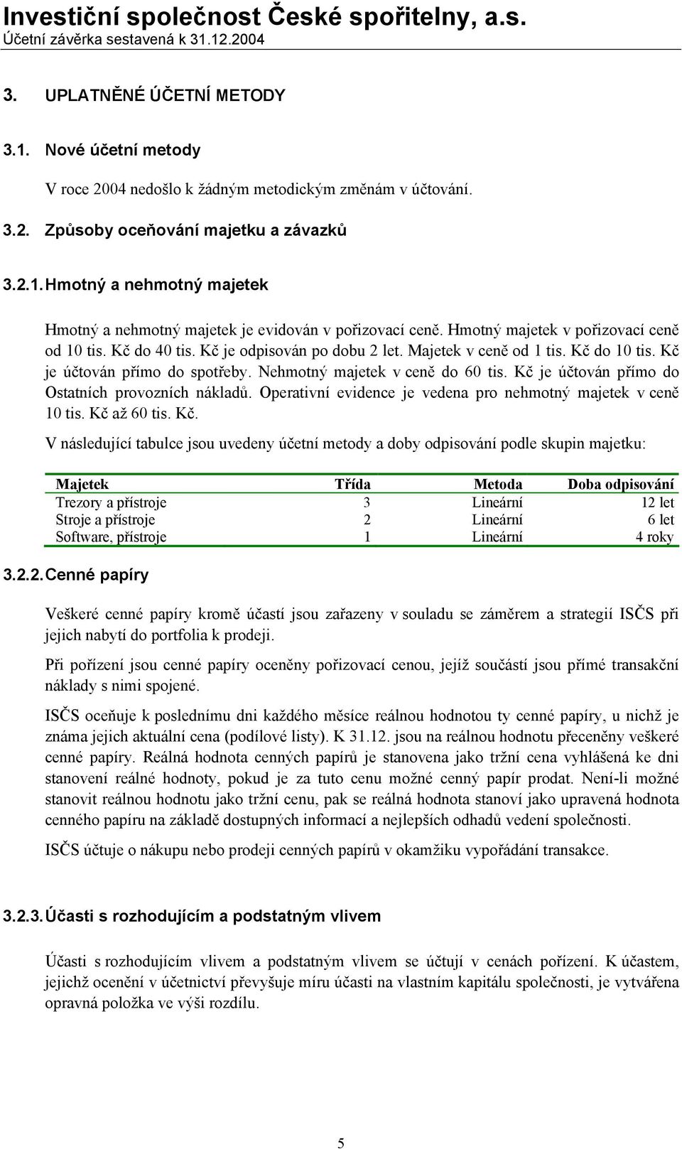 Kč je účtován přímo do Ostatních provozních nákladů. Operativní evidence je vedena pro nehmotný majetek v ceně 10 tis. Kč 