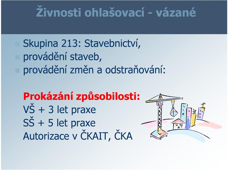 a odstraňování: Prokázání způsobilosti: VŠ + 3