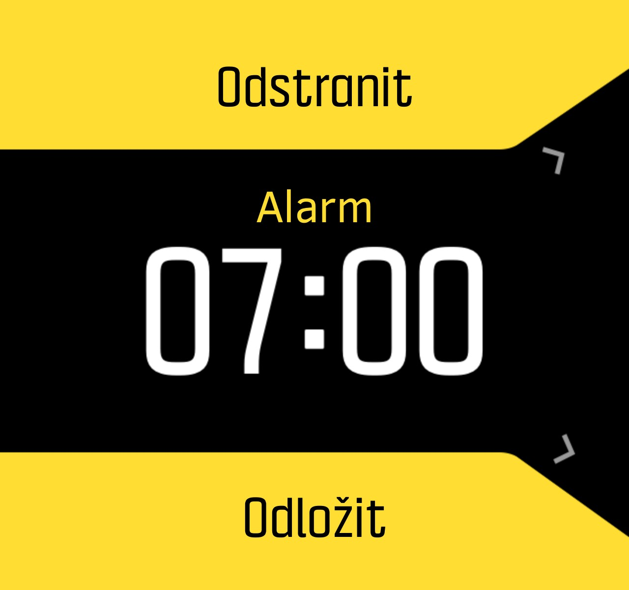 Když se budík rozezní, můžete jej zrušit, nebo můžete zvolit možnost odložení buzení. Odložení trvá 10 minut a je možné je zopakovat až desetkrát.