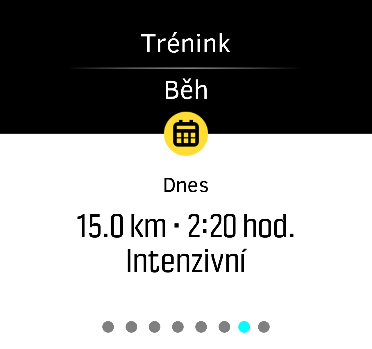 2. Poté zobrazíte příští plánovaný trénink tažením prstu doleva. 3. Dalším tažením doleva zobrazíte další plánované tréninky. >> 4.