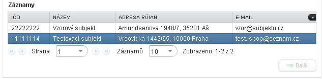 2.4 Výběr z nabídky Záznamy Způsob výběru požadovaného údaje na kartě (ohlašovatel, typ hlášení, provozovna...) se od minulé podoby stažení formuláře změnil.