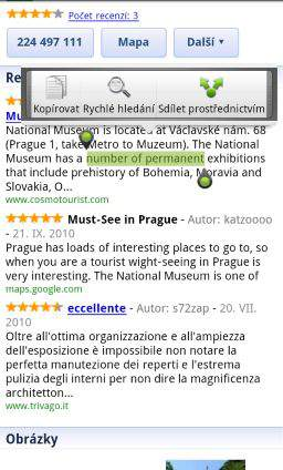 29 Základní informace Kopírování textu, vyhledávání informací a sdílení V aplikacích, jako je webový prohlížeč a Pošta, můžete vybrat text a zvolit, co s ním chcete dělat. Výběr textu 1.