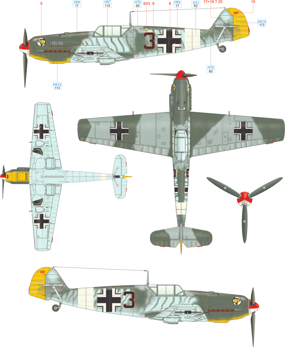 B 2./JG 27, Ain-el-Gazala airfield, Libya 1941 One of the most interesting tropical Emils is Black 3.