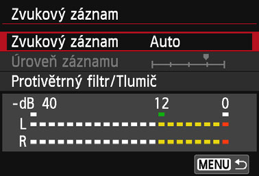 3 Nastavení funkcí nabídky Zvukový záznam N Integrovaný mikrofon zaznamenává monofonní zvuk.