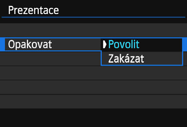 3 Prezentace (automatické přehrávání) Položka jvšechny sn. idatum nsložka kfilmy zfotografie 9Hodnocení 3 Popis funkcí přehrávání Přehrají se všechny fotografie a filmy uložené na kartě.