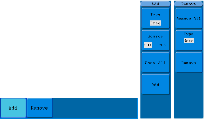 Jak Provádět Automatická Měření Stiskněte tlačítko Measure pro zobrazení menu Nastavení Automatických Měření. Osciloskop nabízí až 20 parametrů pro automatická měření.