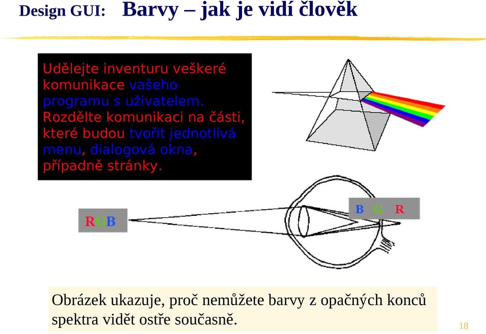 Rozdělte komunikaci na části, které budou tvořit jednotlivá menu,