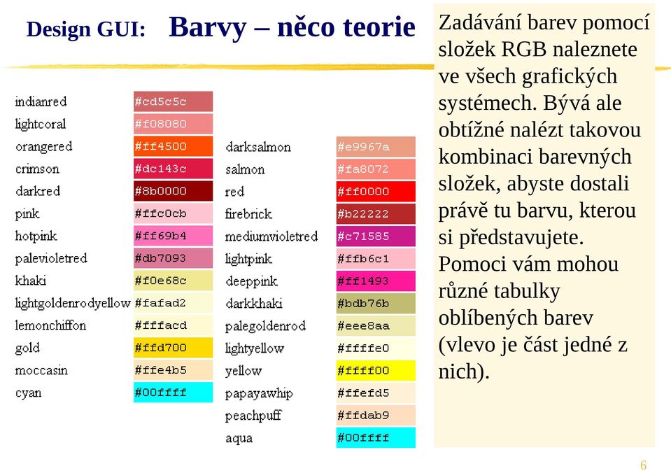 Bývá ale obtížné nalézt takovou kombinaci barevných složek, abyste