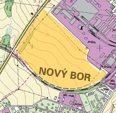 NOVÝ BOR - ZA CRYSTALEXEM Evidenční číslo lokality: 5106-002 Nový Bor Nový Bor Rozloha lokality: 210 000m 2 Převažující typ vlastnictví: smíšené Průmyslová zóna se nachází na západním okraji města,