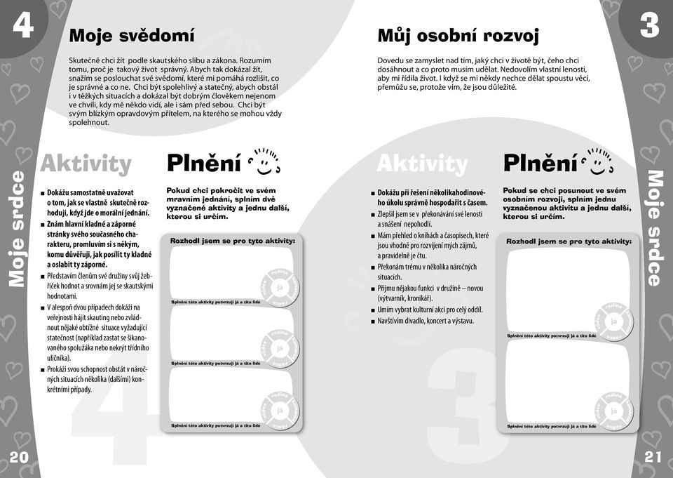 Chci být spolehlivý a statečný, abych obstál i v těžkých situacích a dokázal být dobrým člověkem nejenom ve chvíli, kdy mě někdo vidí, ale i sám před sebou.