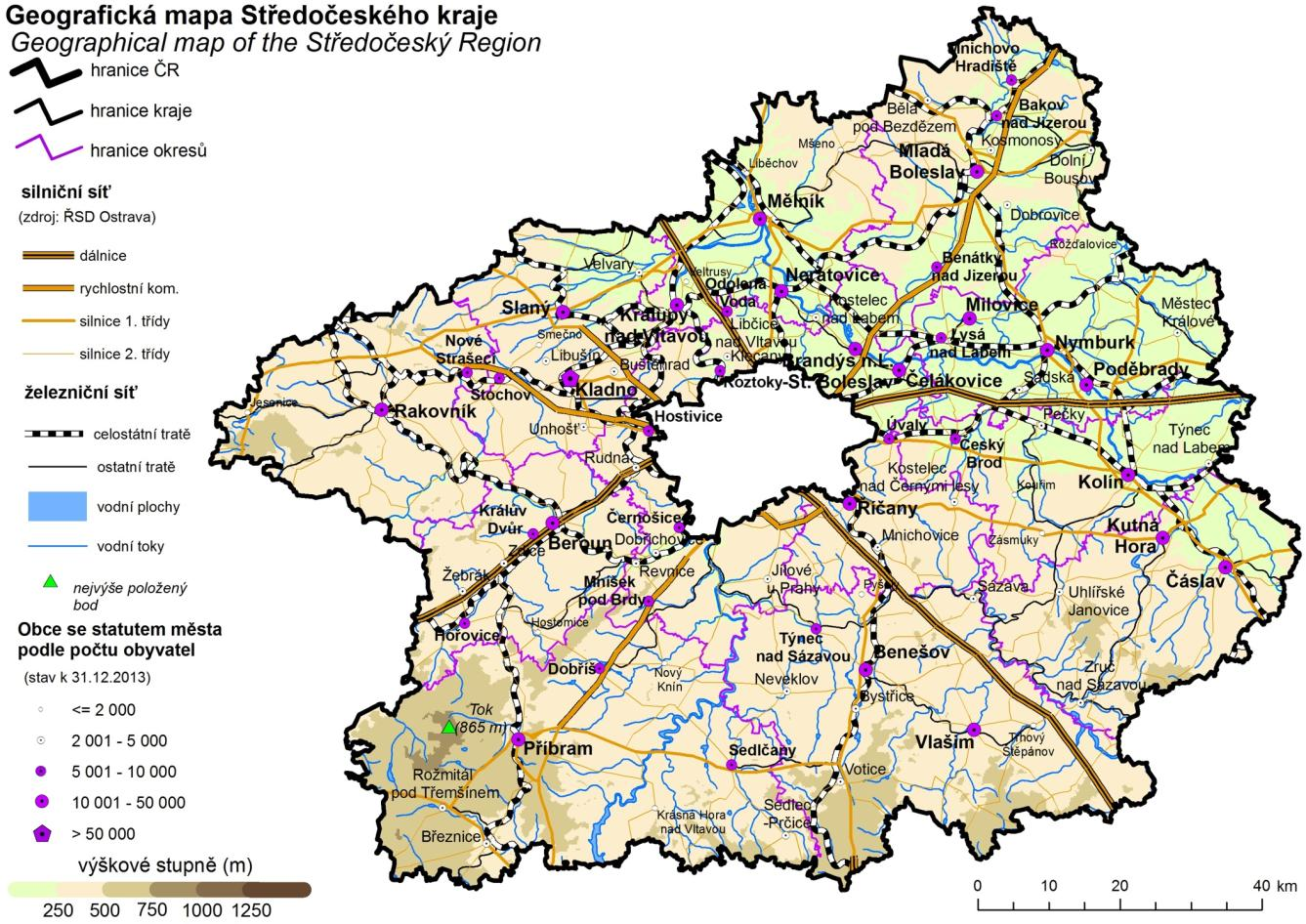 Středočeský kraj Středočeský Region Nejvýše položený bod Nejníže položený bod Obec s největším počtem obyvatel Nej Středočeského kraje Obec s nejmenším počtem obyvatel Obec s nejvyšším průměrným