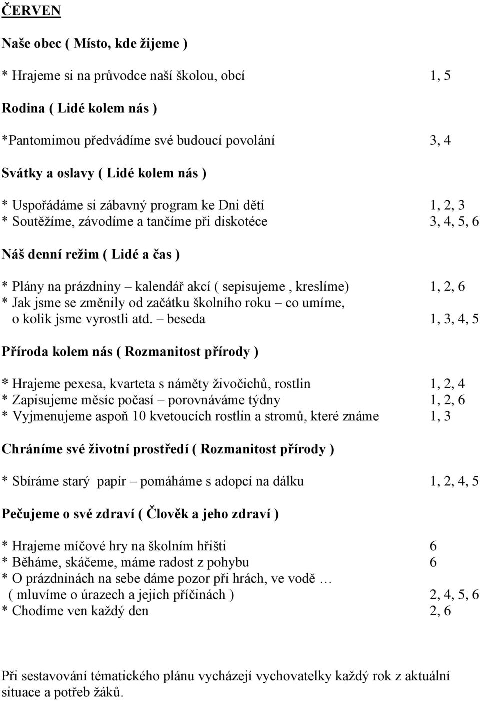 začátku školního roku co umíme, o kolik jsme vyrostli atd.