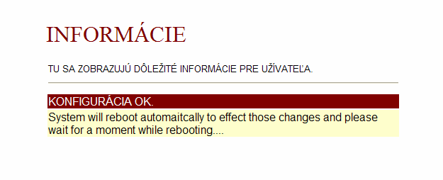 10. Zobrazí sa informácia, že konfigurácia prebehla v poriadku. Pre jej aplikovanie kliknite na ULOŽIŤ ZMENY 11.