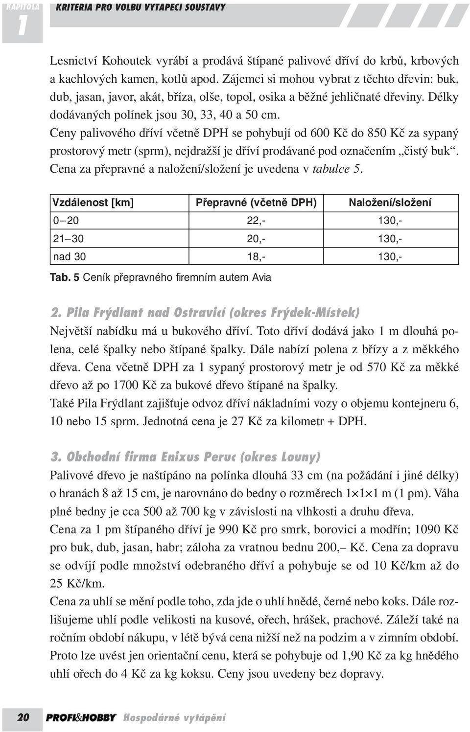 Ceny palivového dříví včetně DPH se pohybují od 600 Kč do 850 Kč za sypaný prostorový metr (sprm), nejdražší je dříví prodávané pod označením čistý buk.