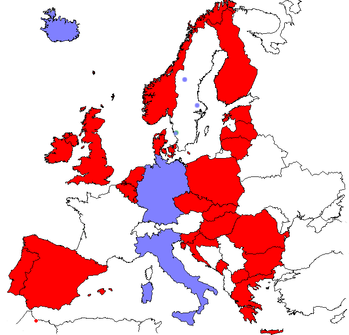 Země v Evropě, kde je