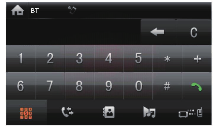FUNKCE BT (BLUETOOTH) Stisknutím symbolu BT v hlavní nabídce se zobrazí obrazovka BT. Pokud váš mobilní telefon podporuje funkci BT, lze možné provést hands free připojení.