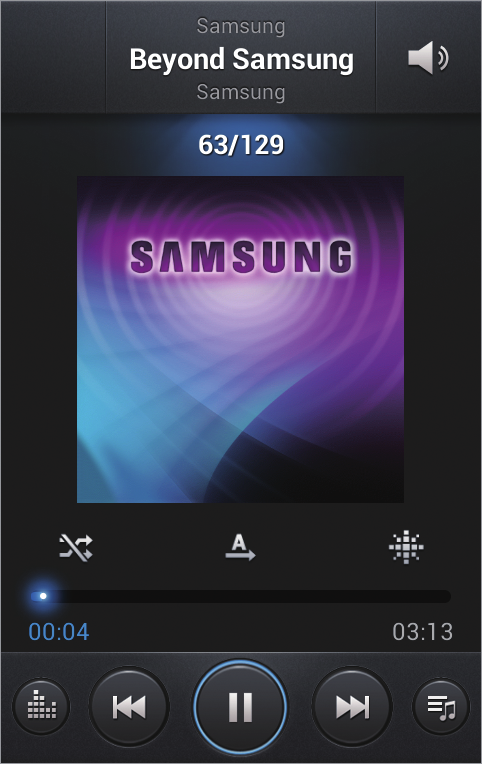 Mediji Predvajalnik glasbe Uporabite to aplikacijo za poslušanje glasbe. Pritisnite Predvajalnik glasbe na zaslonu aplikacij.