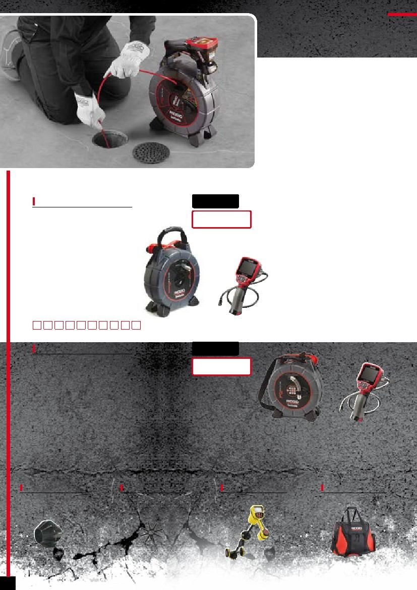 Inšpekcia a Vyhľadávanie microdrain D30 & CA-300 Pre priemery 30-75mm. Ľahko prejde kolenami 90 od 40mm. 10m opticko-tlačného káblu. Jedna nabíjacia batéria je súčasťou.