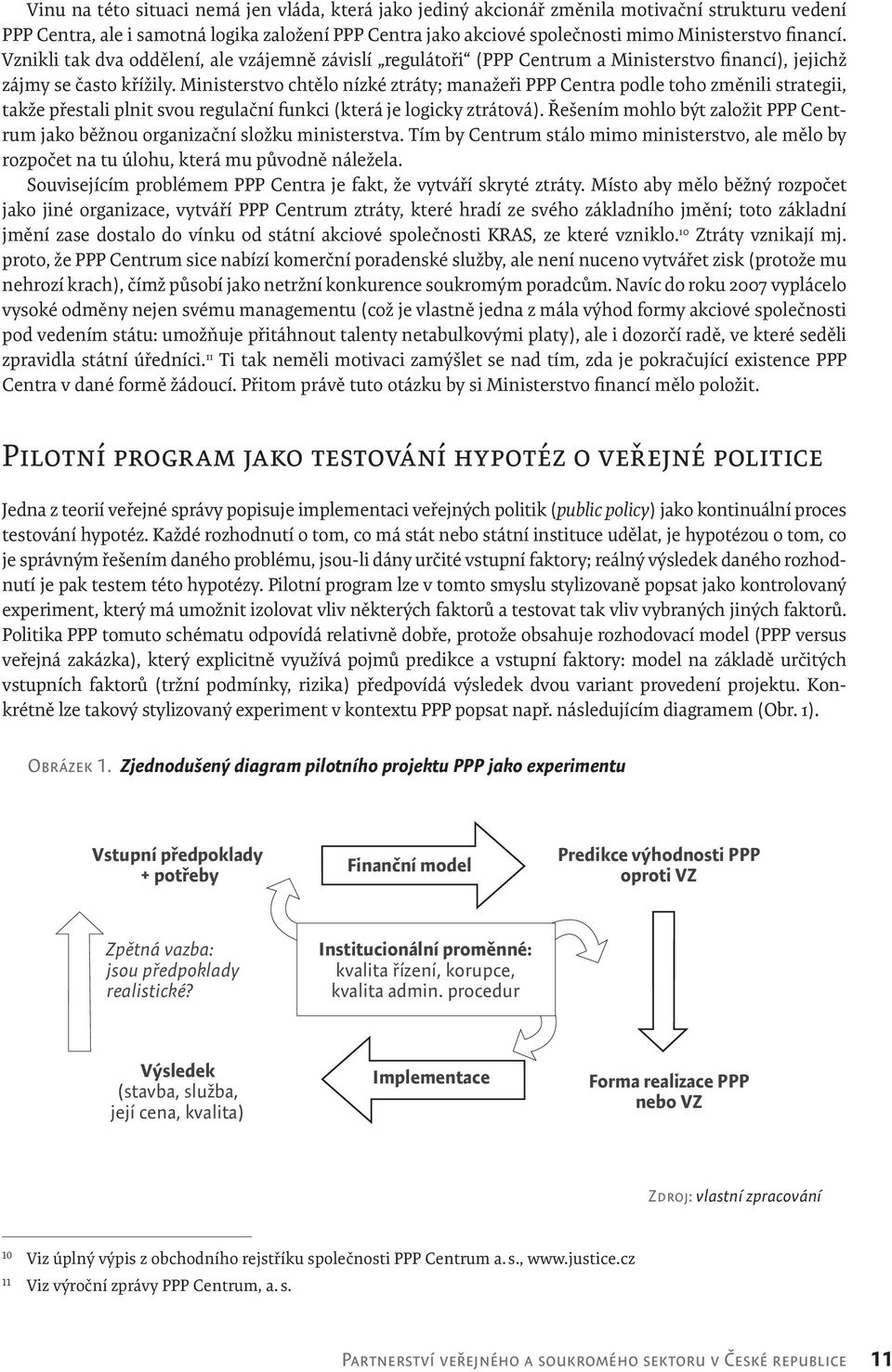 Ministerstvo chtělo nízké ztráty; manažeři PPP Centra podle toho změnili strategii, takže přestali plnit svou regulační funkci (která je logicky ztrátová).