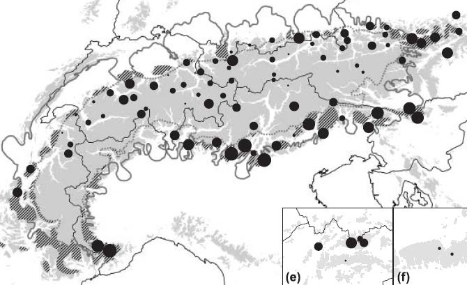 Postglaciální migrace vztah mezi geografickou a genetickou strukturou vnitropopulační diverzita, divergence refugia vs.