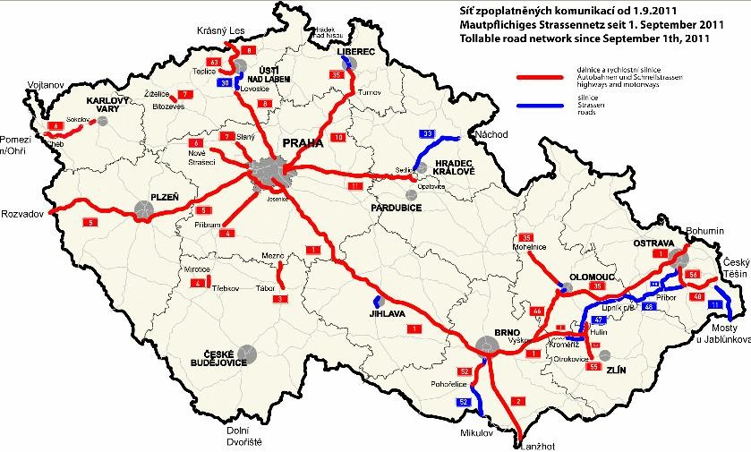 4.4.2 Mýtné poplatky, průměrná spotřeba a cena PHM Pro výpočet mýtných poplatků na nově vzniklých rozvozových trasách je použit mýtný kalkulátor umístěný na webových stránkách MYTOCZ.