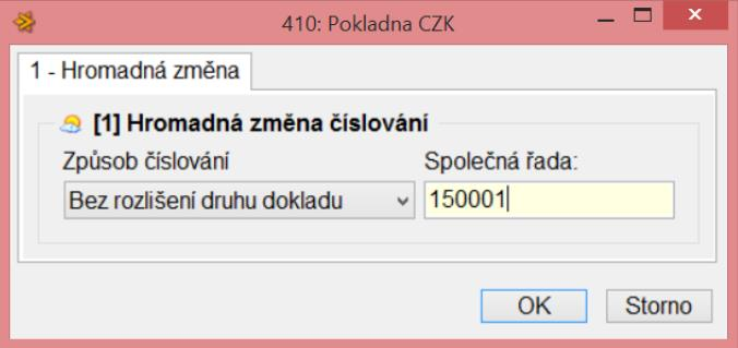 Nastavení číslování řad dokladů (jedná se především o faktury) Oběh zboží Zboží a služby Druhy dokladu pohybu zboží Nad každou řadou dokladů pomocí tlačítka Akce-Nastavení pořadového čísla (v níže