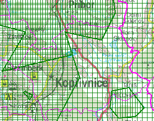 Obrázek č. 9: Chráněná ložisková území - http://mapmaker.geofond.cz/mapmaker/geofond/index.php Příbor Štramberk II Čs.