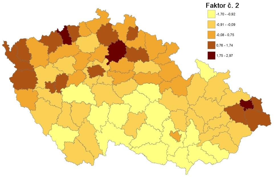 Z mapy je patrné, že nejvíce vysokoškolsky vzdělaných zaměstnavatelů ve službách je ve Středočeském kraji, především v okolí hlavního města Prahy.