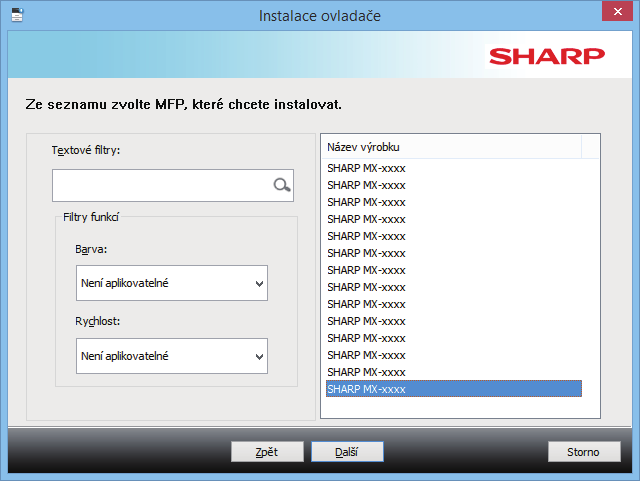 Obsah Windows / Zvolte software, který chcete nainstalovat Instalace ovladače tiskárny / Ovladače PC-Fax (běžný postup) Uživatelská instalace Instalace zadáním adresy stroje 1 Jakmile budete dotázáni