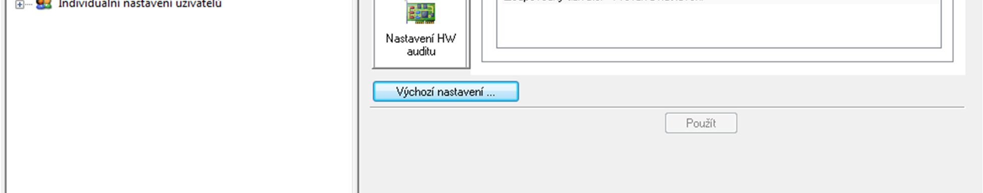 Obrázek 7: Příklad nastavení Nastavení SW auditu Nastavení softwarového auditu je reprezentováno souborem podmínek na souborový a registrový systém.