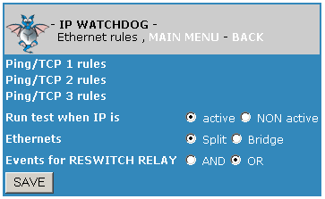 MENU - Ethernet devices menu Obsahuje další podmenu: Ethernet IP rules - pravidla pro nastavení testovacích paketů Time intervals - časové intervaly pro prováděné testy SNMP menu - pro ovládání
